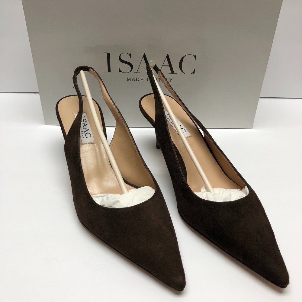 Isaac "Alena" Suede Sling Back With Shoe Box